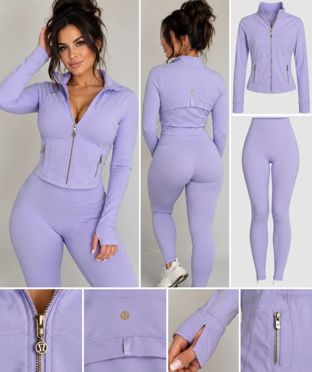 Lululemon Define Cropped Jacket Align Leggings Lavender Size 6 NWT Set